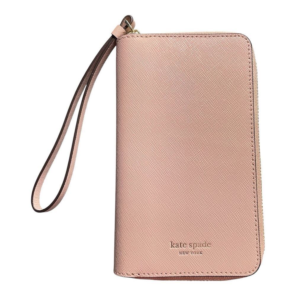 Kate Spade New York Cameron Zip Leather Wristlet for iPhone X. XS Pink NWT